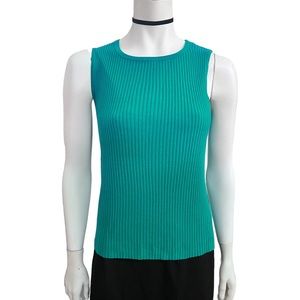 VINTAGE Y2K Bellisima Ribbed Green Sleeveless Tank Top Size Large